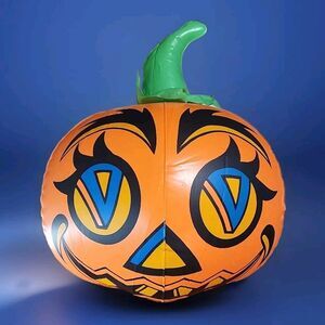 Vintage Inflated Halloween‎ Jack O Lantern Pumpkin Decoration Spooky Season 13"
